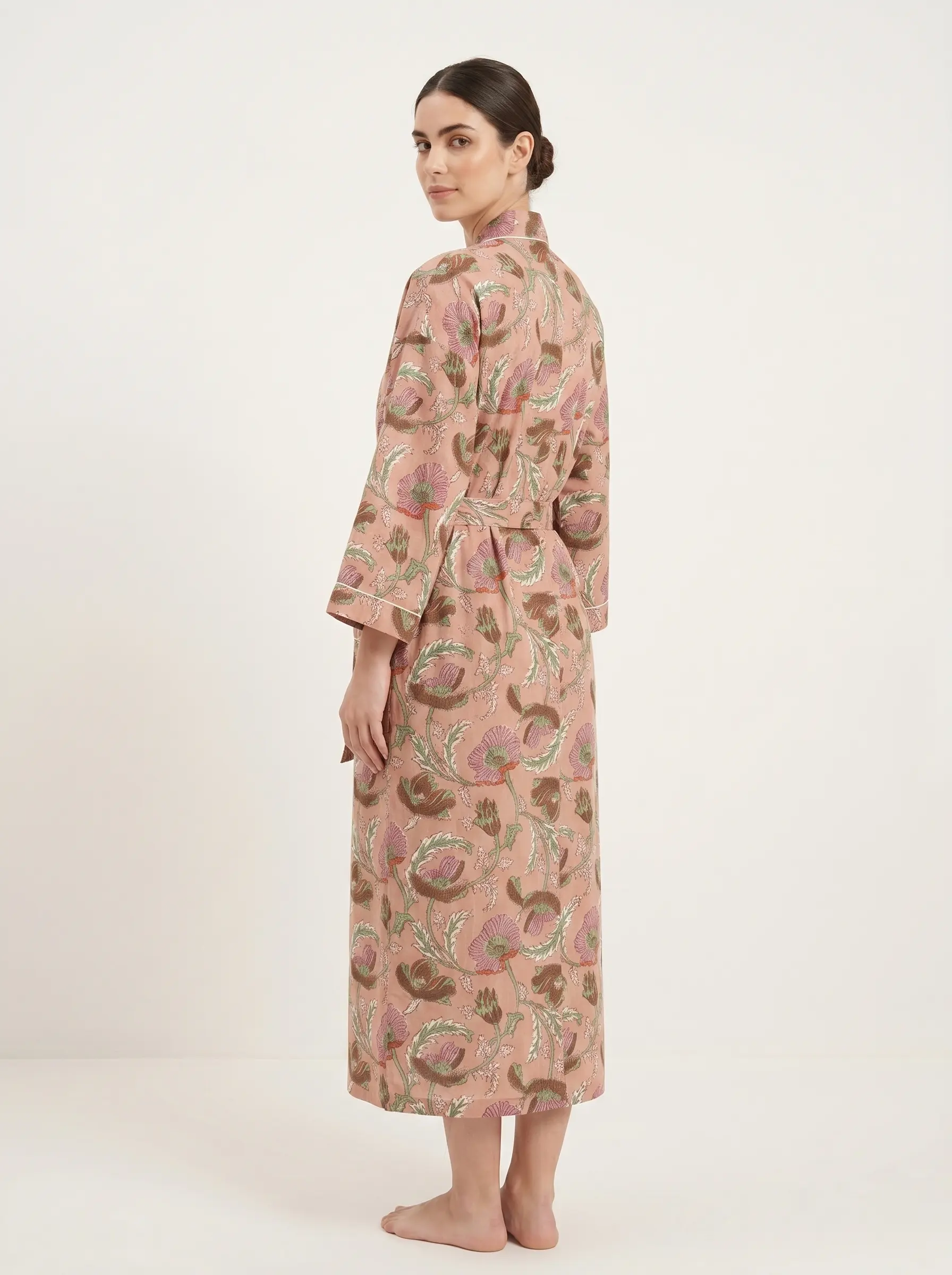 Pure Cotton Block Print Bathrobe - Image 2
