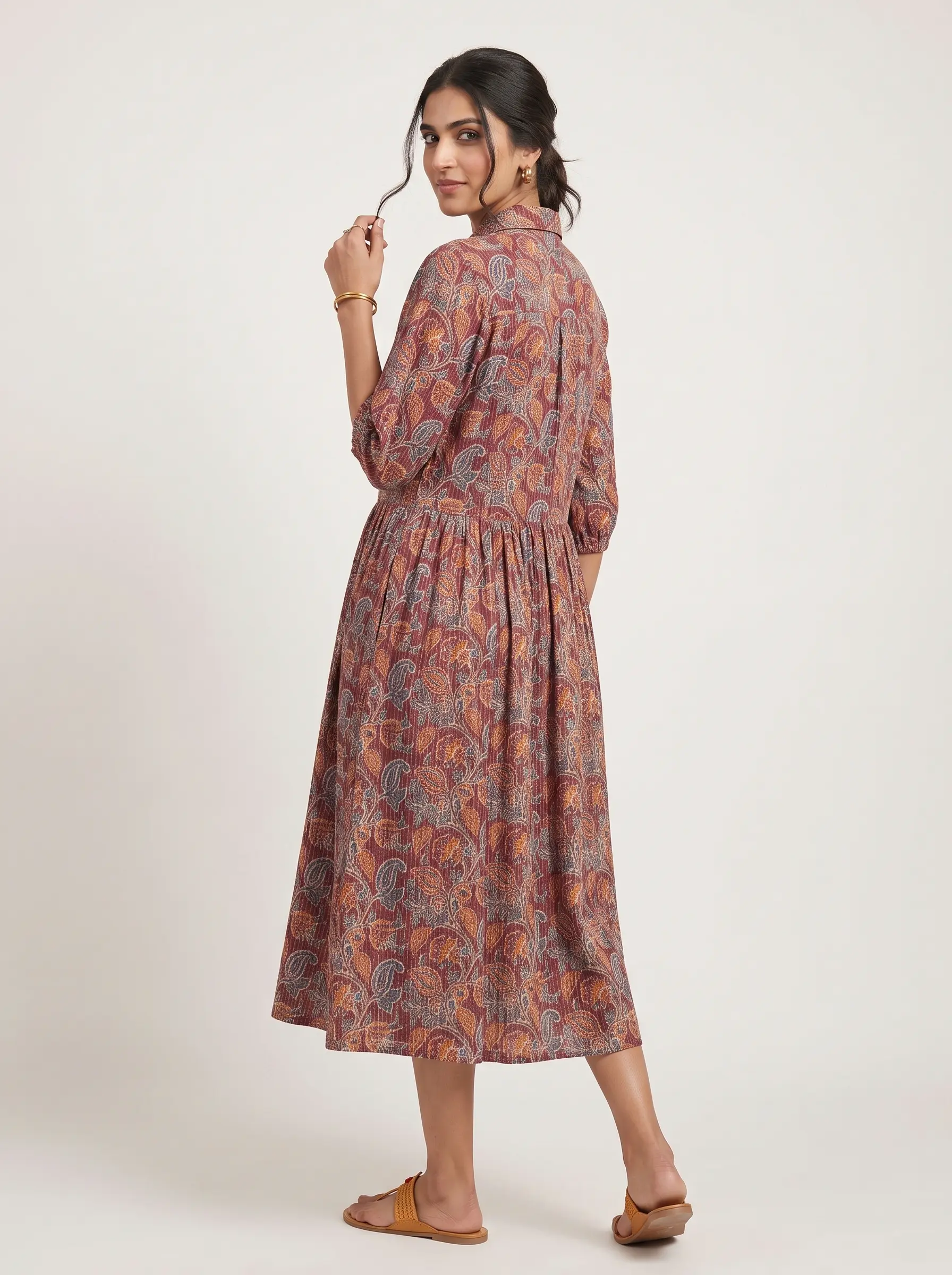 Elegant Printed Rayon Summer Dress - Image 2