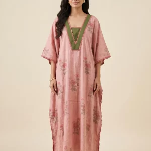 Pure Tussar Silk Kaftan with Neck Detailing