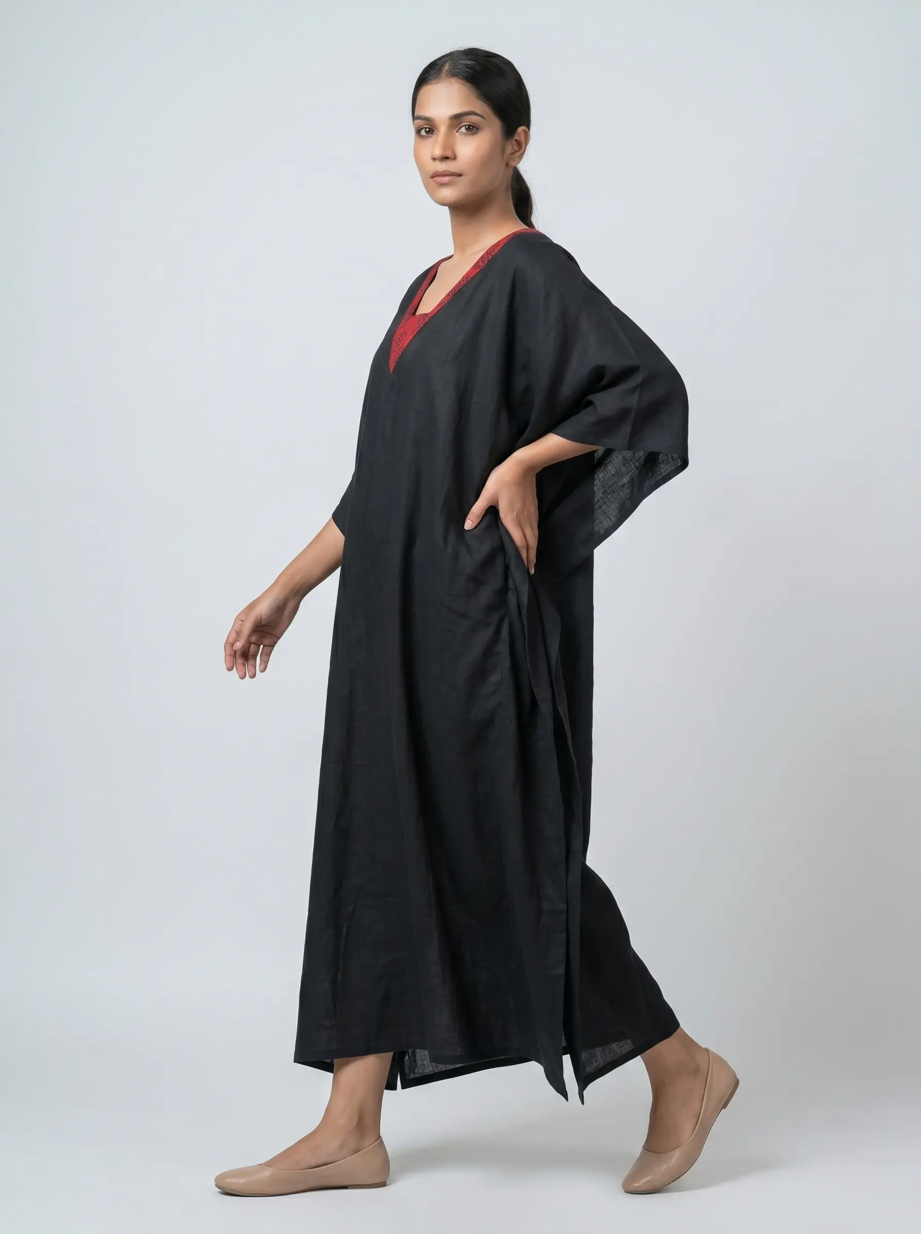Classic Black Kaftan Dress for Women - Image 2