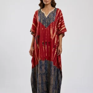 Handcrafted Cotton Shibori Long Kaftan