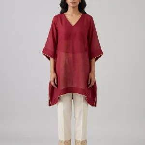 Elegant Silk Short Kaftan