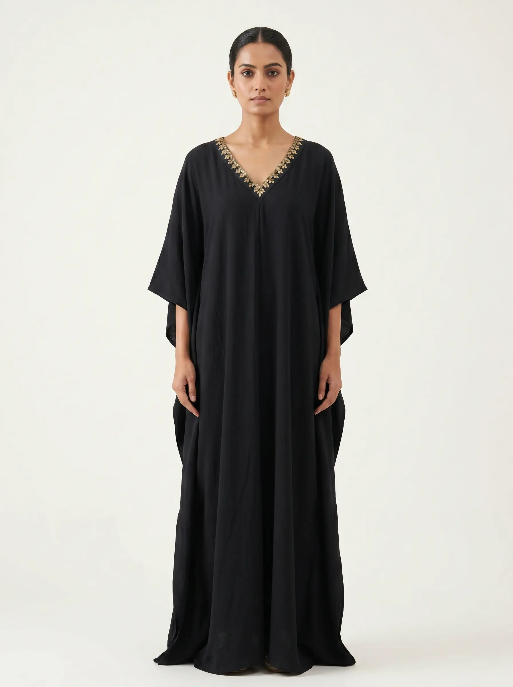 Elegant Black Maxi Kaftan Dress for Women