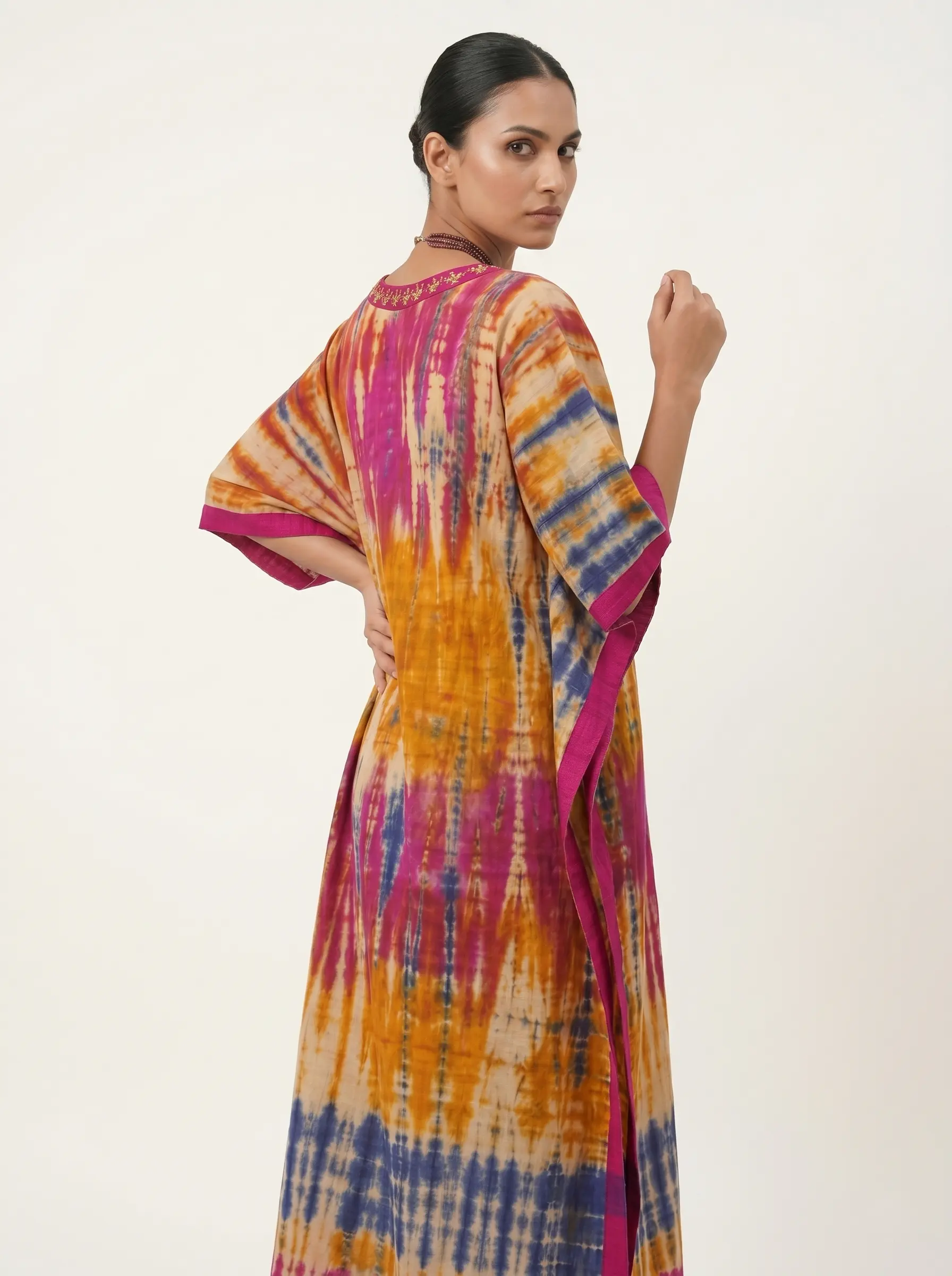 Vibrant Tie-Dye Maxi Kaftan Dress for Women - Image 2