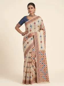 Pure Tussar Silk Gujarati Handwork Saree